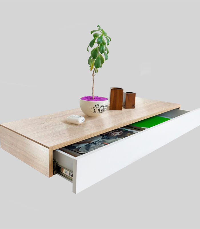 Repisa flotante con cajón